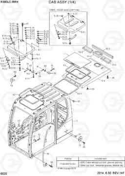 6020 CAB ASSY(1/4) R380LC-9MH, Hyundai