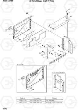 6240 SIDE COWL ASSY(RH) R380LC-9MH, Hyundai