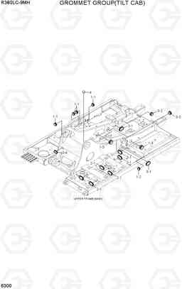 6300 GROMMET GROUP(TILT CAB) R380LC-9MH, Hyundai