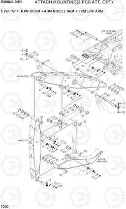 7050 ATTACH MOUNTING(3 PCS ATT, OPT) R380LC-9MH, Hyundai