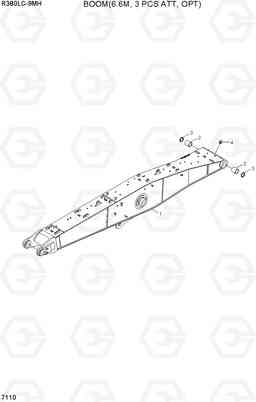 7110 BOOM(6.6M, 3 PCS ATT, OPT) R380LC-9MH, Hyundai