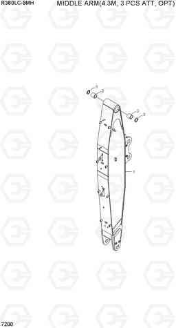 7200 MIDDLE ARM(4.3M, 3 PCS ATT, OPT) R380LC-9MH, Hyundai
