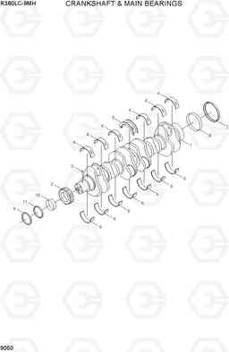 9050 CRANKSHAFT & MAIN BEARINGS R380LC-9MH, Hyundai