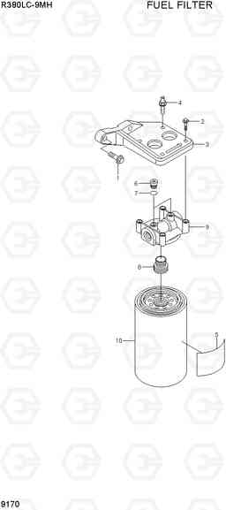 9170 FUEL FILTER R380LC-9MH, Hyundai