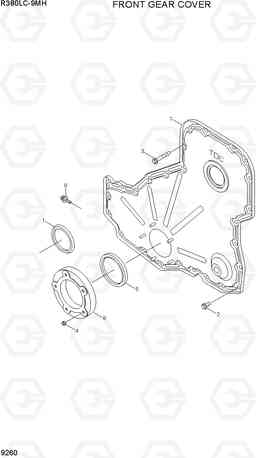 9260 FRONT GEAR COVER R380LC-9MH, Hyundai