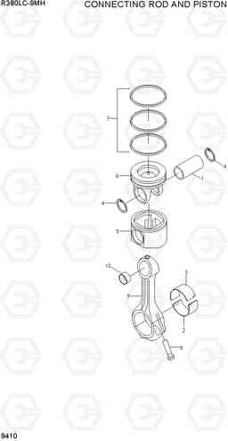 9410 CONNECTING ROD AND PISTON R380LC-9MH, Hyundai