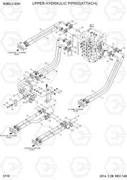 3110 UPPER HYDRAULIC PIPING(ATTACH) R380LC-9SH, Hyundai