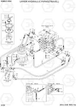 3120 UPPER HYDRAULIC PIPING(TRAVEL) R380LC-9SH, Hyundai