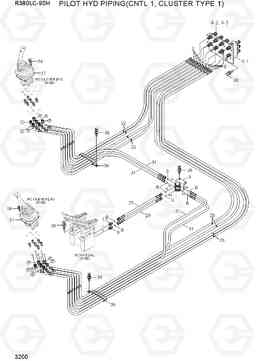 3200 PILOT HYD PIPING(CNTL 1, CLUSTER TYPE 1) R380LC-9SH, Hyundai