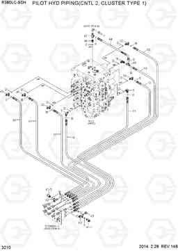 3210 PILOT HYD PIPING(CNTL 2, CLUSTER TYPE 1) R380LC-9SH, Hyundai