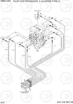 3215 PILOT HYD PIPING(CNTL 2, CLUSTER TYPE 2) R380LC-9SH, Hyundai