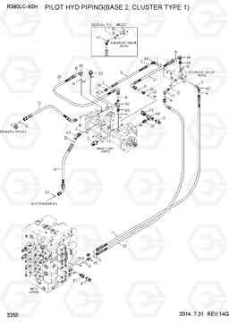 3250 PILOT HYD PIPING(BASE 2, CLUSTER TYPE 1) R380LC-9SH, Hyundai
