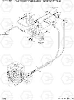 3260 PILOT HYD PIPING(BASE 2, CLUSTER TYPE 2) R380LC-9SH, Hyundai