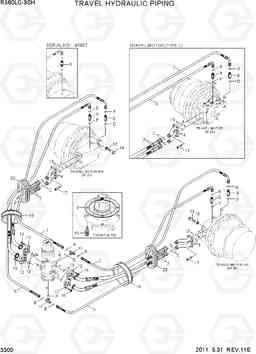 3300 TRAVEL HYDRAULIC PIPING R380LC-9SH, Hyundai