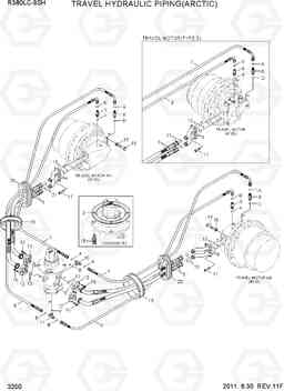 3350 TRAVEL HYDRAULIC PIPING(ARCTIC) R380LC-9SH, Hyundai