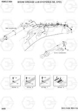 3405 BOOM GREASE LUB SYSTEM(6.5M, STD) R380LC-9SH, Hyundai