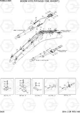 3420 BOOM HYDDRAULIC PIPING(6.15M, SHORT) R380LC-9SH, Hyundai