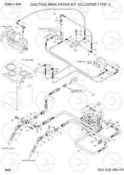 3620 D/ACTING MAIN PIP KIT 1(CLUSTER TYPE 1) R380LC-9SH, Hyundai