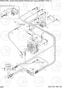 3630 D/ACTING MAIN PIP KIT 2(CLUSTER TYPE 1) R380LC-9SH, Hyundai