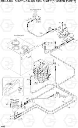 3635 D/ACTING MAIN PIP KIT 2(CLUSTER TYPE 2) R380LC-9SH, Hyundai