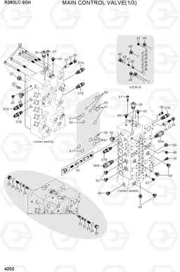 4050 MAIN CONTROL VALVE(1/3, TYPE 1) R380LC-9SH, Hyundai