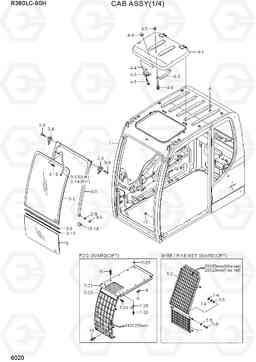 6020 CAB ASSY(1/4) R380LC-9SH, Hyundai