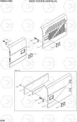 6230 SIDE COVER ASSY(LH) R380LC-9SH, Hyundai