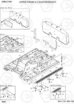 6400 UPPER FRAME & COUNTERWEIGHT R380LC-9SH, Hyundai