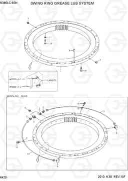 6420 SWING RING GREASE LUB SYSTEM R380LC-9SH, Hyundai