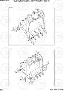 7360 BUCKET(5 TEETH, HEAVY DUTY, -#0346) R380LC-9SH, Hyundai