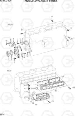 9040 ENGINE ATTACHING PARTS R380LC-9SH, Hyundai