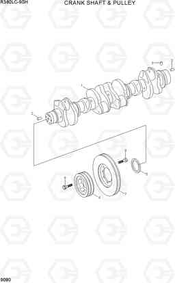 9080 CRANK SHAFT & PULLEY R380LC-9SH, Hyundai