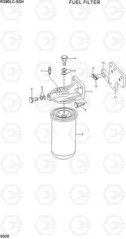 9300 FUEL FILTER R380LC-9SH, Hyundai