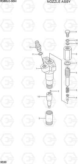 9330 NOZZLE ASSY R380LC-9SH, Hyundai