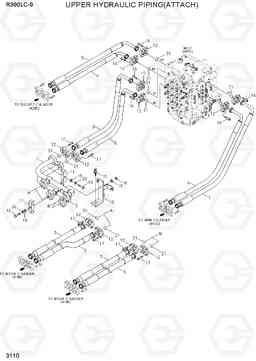 3110 UPPER HYDRAULIC PIPING(ATTACH) R390LC-9(INDIA), Hyundai