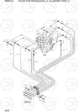 3210 PILOT HYD PIPING(CNTL 2, CLUSTER TYPE 1) R390LC-9(INDIA), Hyundai