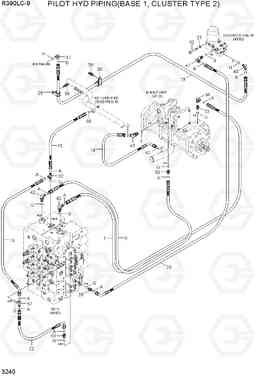 3240 PILOT HYD PIPING(BASE 1, CLUSTER TYPE 2) R390LC-9(INDIA), Hyundai