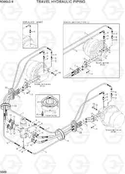 3300 TRAVEL HYDRAULIC PIPING R390LC-9(INDIA), Hyundai