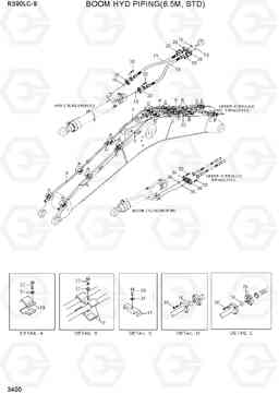 3400 BOOM HYDRAULIC PIPING(6.5M, STD) R390LC-9(INDIA), Hyundai