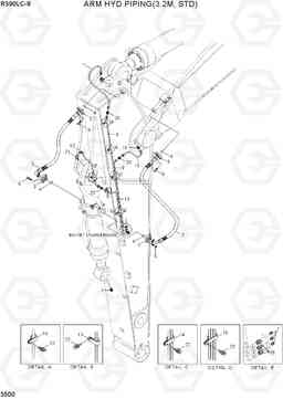 3500 ARM HYDRAULIC PIPING(3.2M, STD) R390LC-9(INDIA), Hyundai