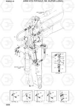 3535 ARM HYDRAULIC PIPING(5.1M, SUPER LONG) R390LC-9(INDIA), Hyundai