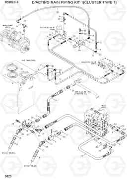 3620 D/ACTING MAIN PIP KIT 1(CLUSTER TYPE 1) R390LC-9(INDIA), Hyundai