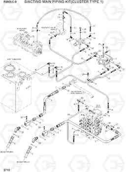 3710 S/ACTING MAIN PIPING KIT(CLUSTER TYPE 1) R390LC-9(INDIA), Hyundai