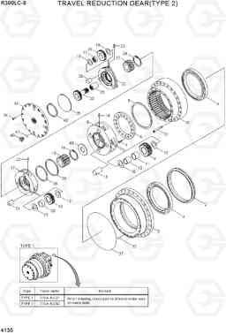 4135 TRAVEL REDUCTION GEAR(TYPE 2) R390LC-9(INDIA), Hyundai