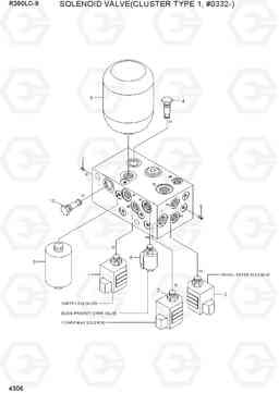 4306 SOLENOID VALVE(CLUSTER TYPE 1, #0332-) R390LC-9(INDIA), Hyundai