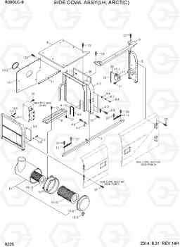 6225 SIDE COWL ASSY(LH, ARCTIC) R390LC-9(INDIA), Hyundai