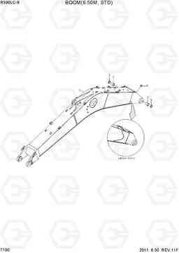 7100 BOOM(6.50M, STD) R390LC-9(INDIA), Hyundai