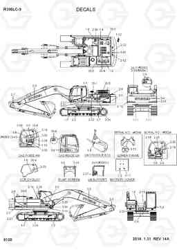 8100 DECALS R390LC-9(INDIA), Hyundai