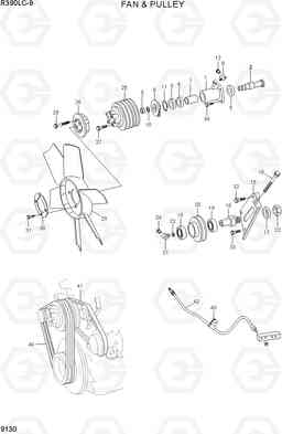 9130 FAN & PULLEY R390LC-9(INDIA), Hyundai