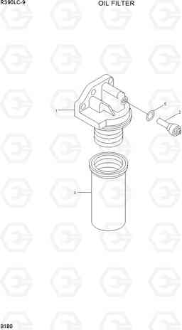 9180 OIL FILTER R390LC-9(INDIA), Hyundai